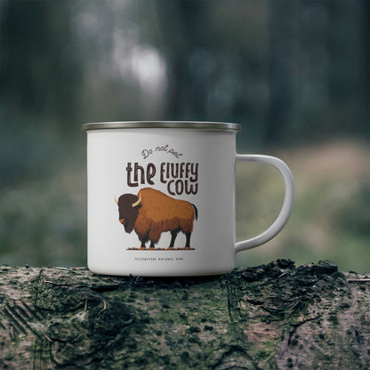 Do Not Pet the Fluffy Cow Enamel Mug